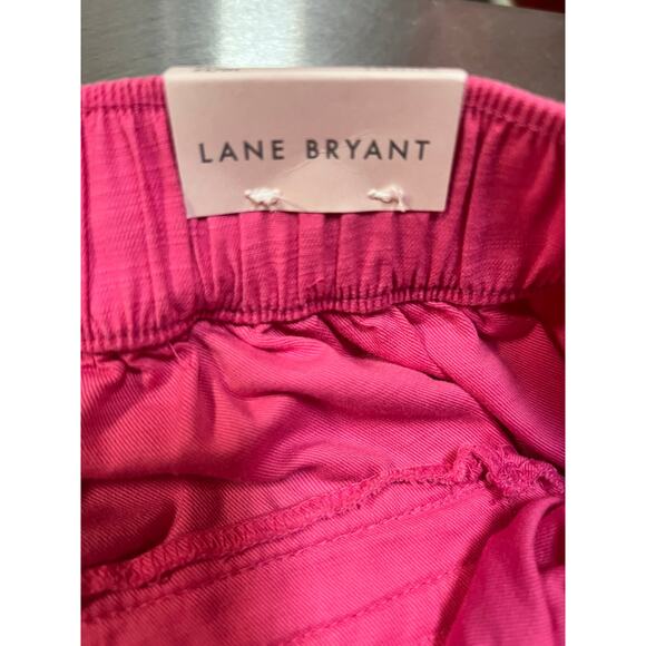 Lane Bryant NWT Women’s Shorts 10/12 Hot Pink Elastic Waist Drawstring Pockets - Picture 4 of 9